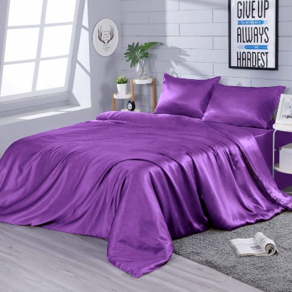 Silk Bed Linen Dark Violet Zastelli  