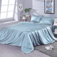 Silk Bed Linen Blue Zastelli 