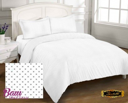 Bed linen set Zastelli 74 Grey Peas on White poplin 