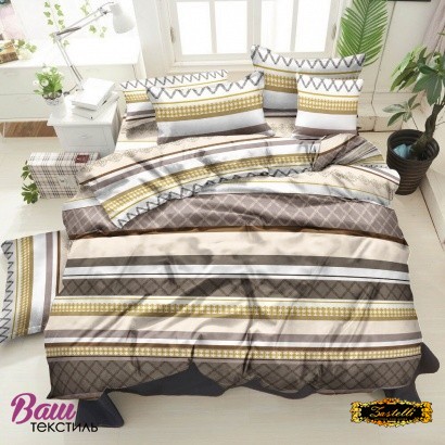 Bed linen set ZASTELLI 40-0871 Brown Cotton Gold  