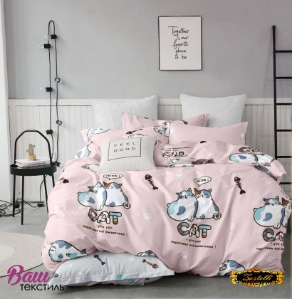 Bed linen set Zastelli Cats on Pink Cotton 