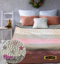 Two-sided Bedspread ZASTELLI Star Dots Pink Calico Brazed фото