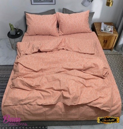 Bed linen set Zastelli Bubble Peach Gold USA Cotton 