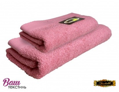 Set of 2 Border terry towels Zastelli for bathroom 50x90 x 1pc and 70x140 x 1pc Pink 