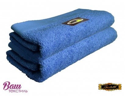 Set of 2 terry towels Zastelli Border for bathroom 70140 2pcs Blue 