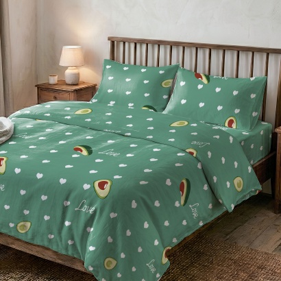 Bed linen set Zastelli Avocado on Bright Green Cotton ����