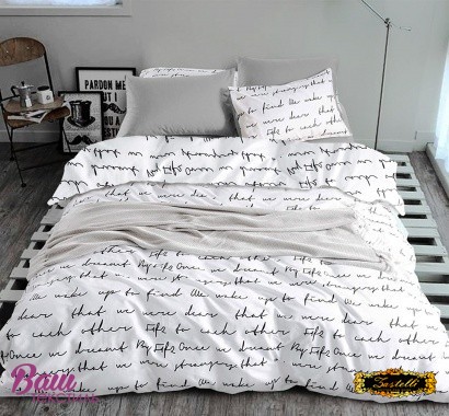 Bed linen set Zastelli Words 7666 White Calico  