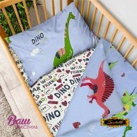 Bed linen set Zastelli set for newborn 855 Dino Cotton Calico 