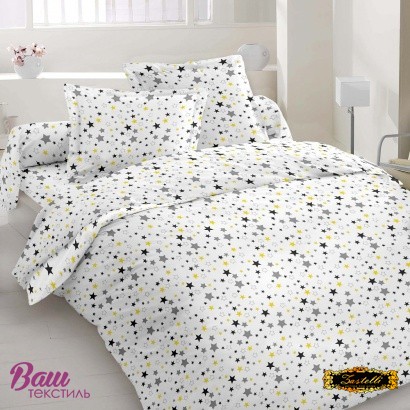 Bed linen set Zastelli The stars are gray and yellow Calico  