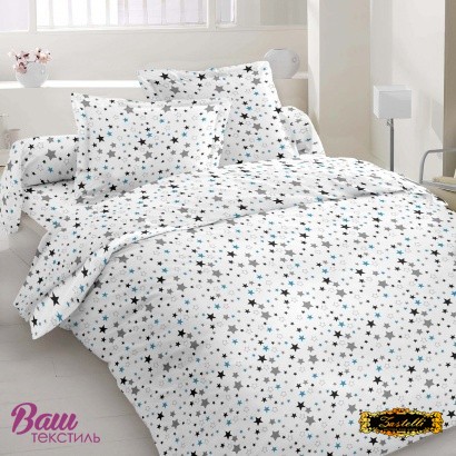 Bed linen set Zastelli The stars are gray and blue Calico  