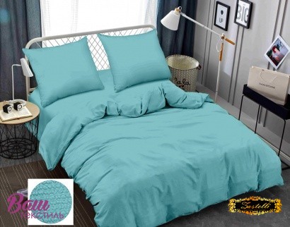Bed linen Zastelli Turquoise Blue Gray seersucker  
