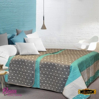 Bedspread  bilateral Star Shine Star Dots (Green) Zastelli 