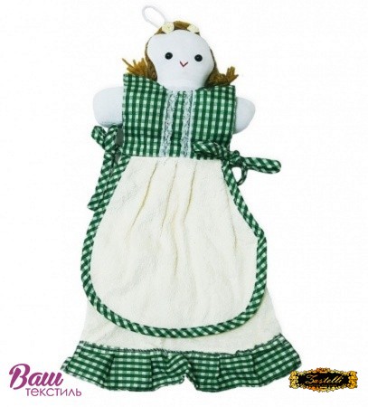 Set of 3 terry towels Zastelli Girl for kitchen 25x50 cm Green 