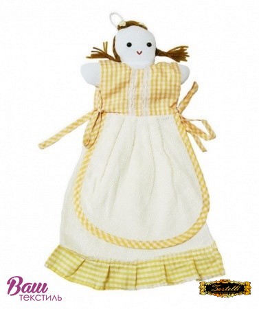 Set of 3 terry towels Zastelli Girl for kitchen 25x50 cm Yellow 