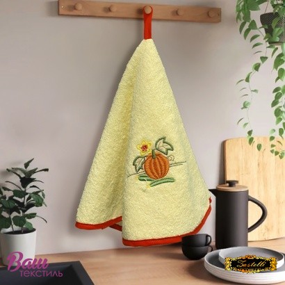 Set Pumpkin 4 kitchen towels Zastelli round with embroidery D 60 cm 