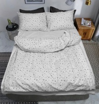 Bed linen Zastelli 235 Gray stars on white calico