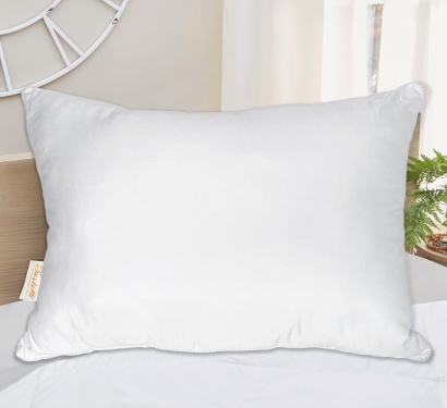 Down pillow with piping Zastelli 50x70 cm white microfiber 