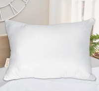 Down pillow with piping Zastelli 50x70 cm white microfiber