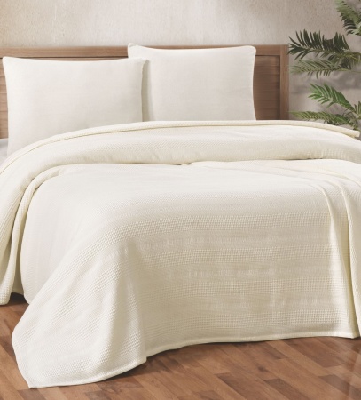 Waffle blanket-bedspread Zastelli Ivory Waffle cotton  