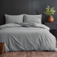 Bed linen Zastelli Light Gray polycotton solid dyed