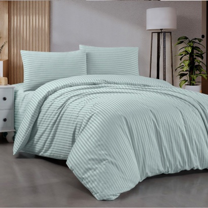 Bed linen Zastelli Mint Stripe satin polycotton  