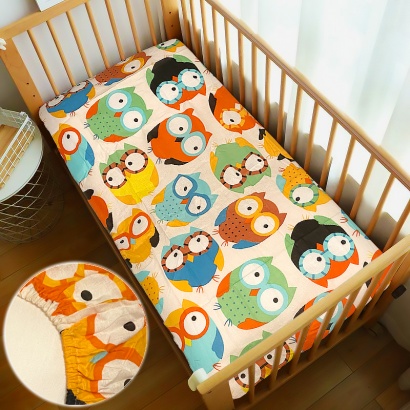 Fitted sheet for children Owl Zastelli calico elite 60x120cm 