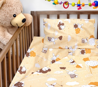 Bed linen set for newborn Zastelli 59 Bunnies on yellow 