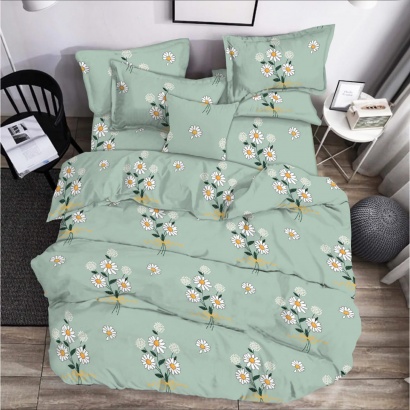 Duvet cover calico Zastelli Chamomile on Green 