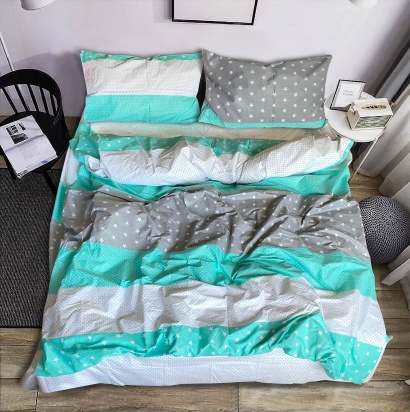 Duvet cover Zastelli STAR DOTS (GREEN) poplin 