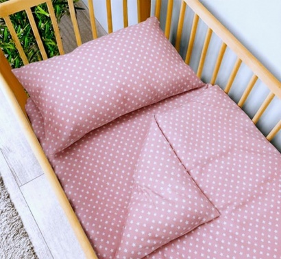 Zastelli 171 stars on pink calico duvet cover for babies 